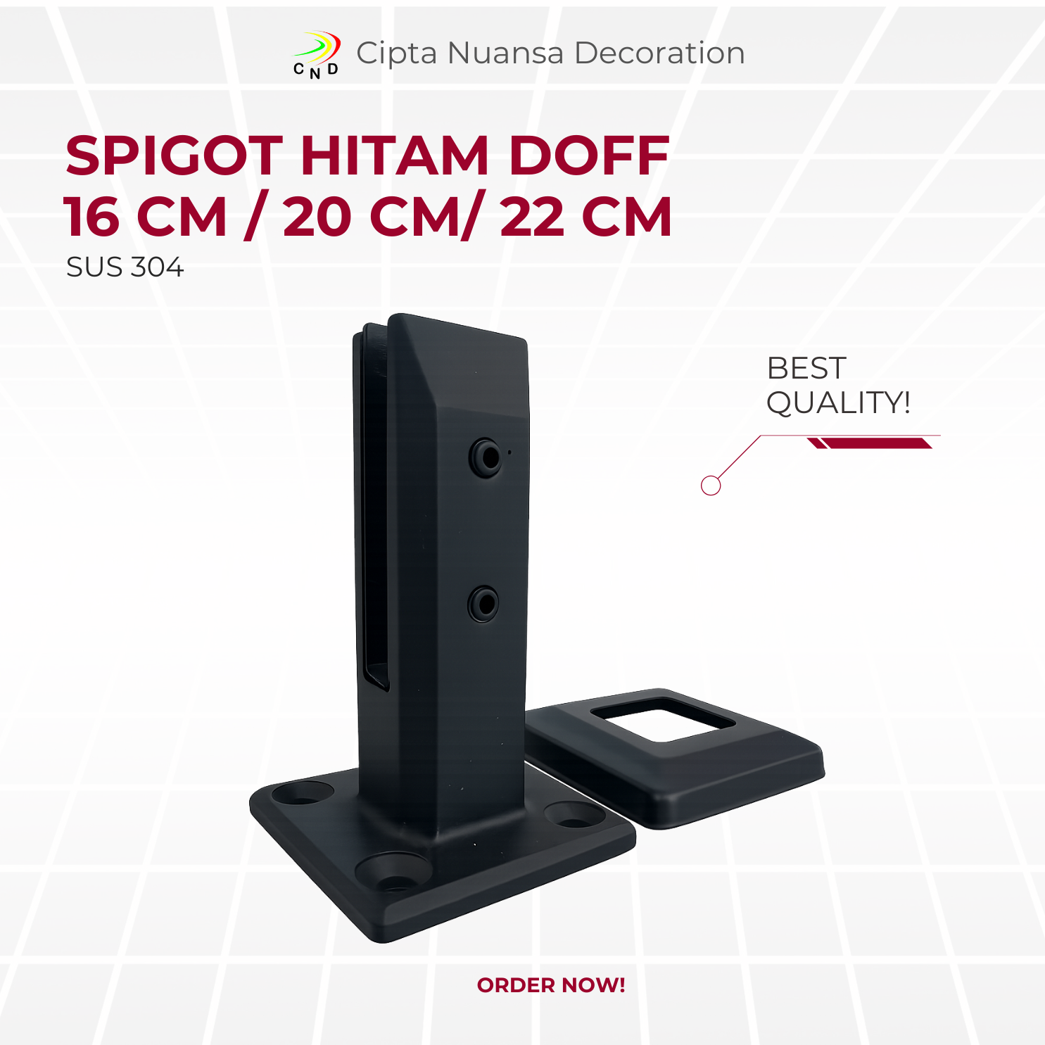 Spigot Kaca Hitam Doff