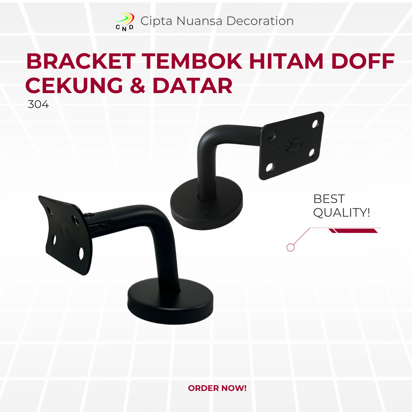 Bracket Tembok Hitam Doff