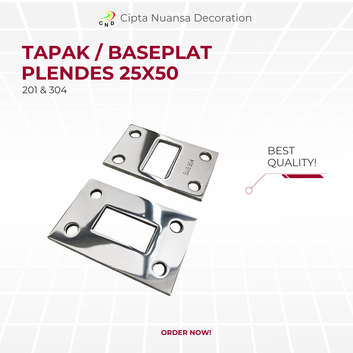 Tapak/Baseplat Plendes 25x50