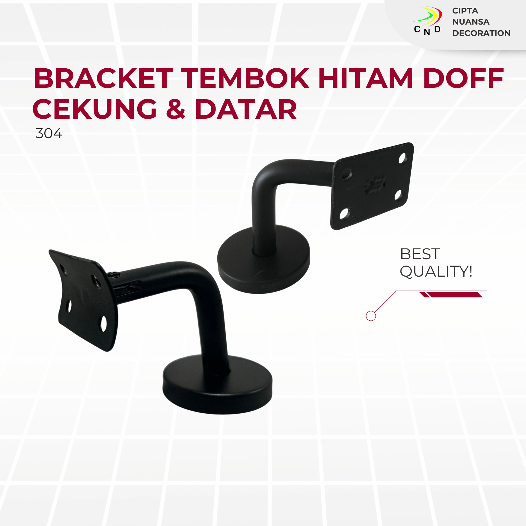 Bracket Tembok Hitam Doff