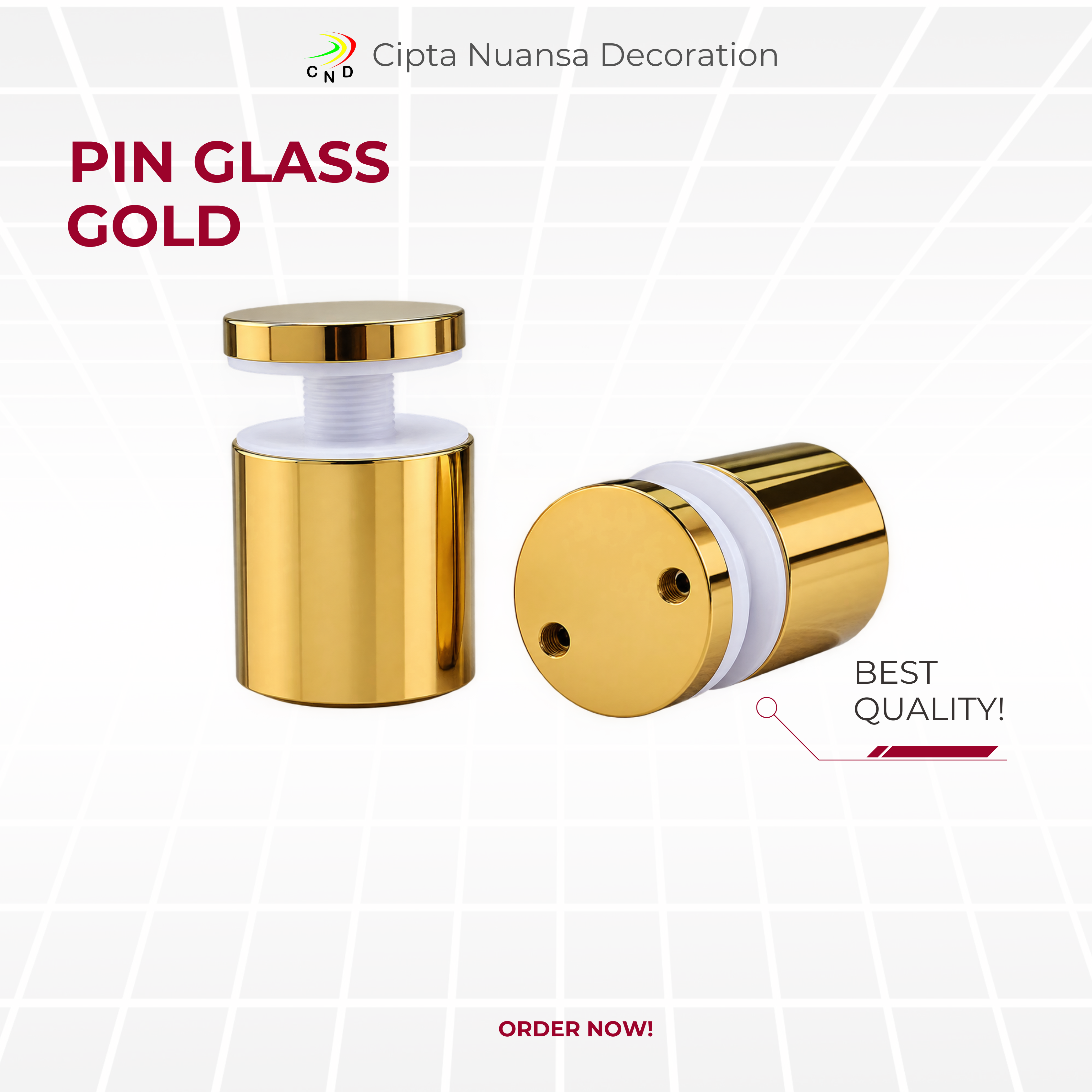 PIN GLASS GOLD